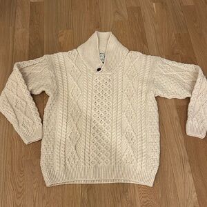 Orvis Mens Chunky Cableknit Sweater 100% Wool Fisherman Sz Large